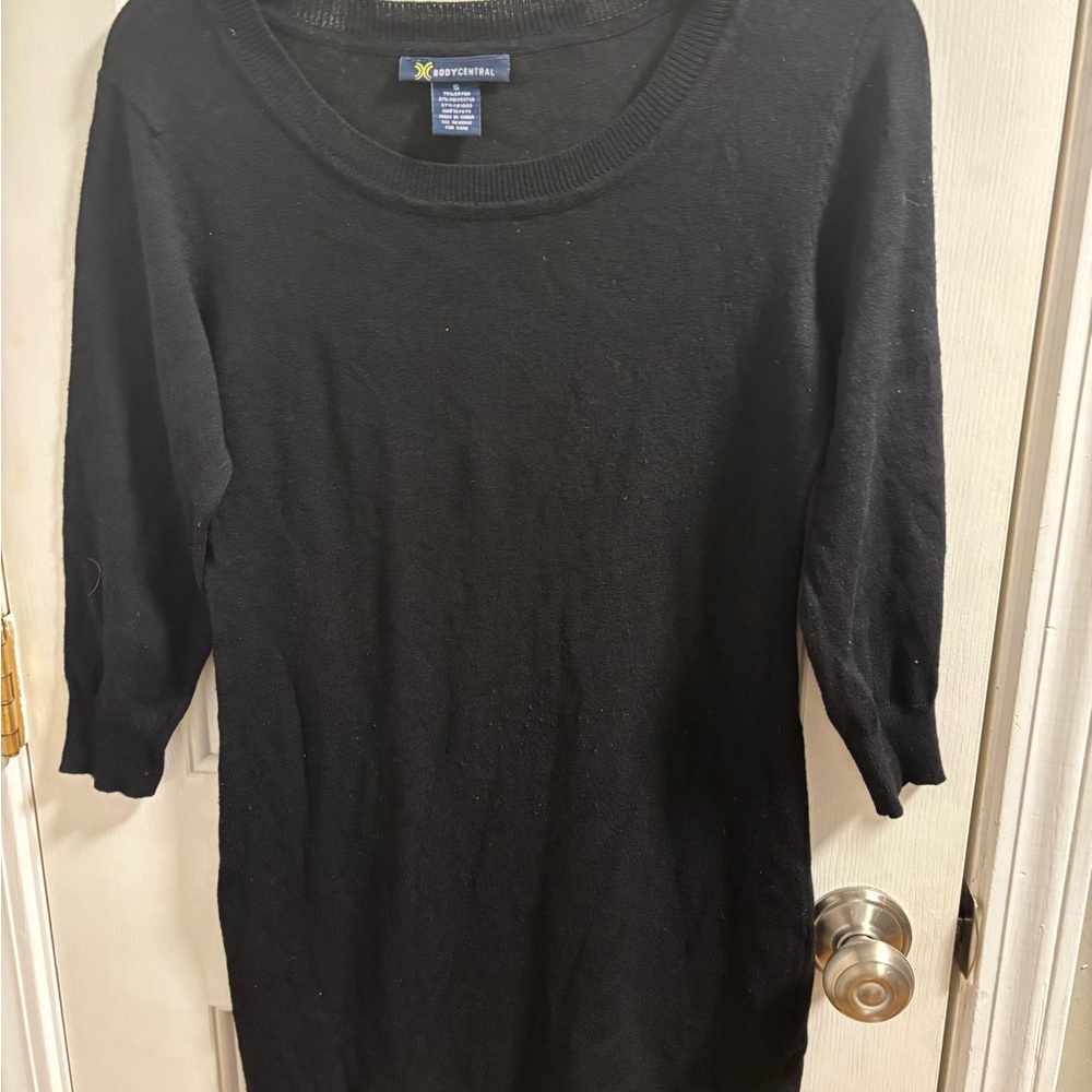 Body Central Classic Black Knit Top Size Small